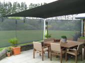 Shade Sail with Windbreak System